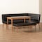 Baxton Studio Riordan Mid-Century Dark Brown Faux Leather and Walnut Brown Finished Wood 4-PC Dining Nook Set 186-11358-10552-9305-Zoro - alternate 5